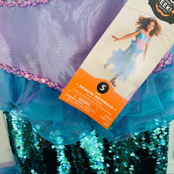 costume Other - NWT Sequined Mermaid Halloween Costume 4-6X